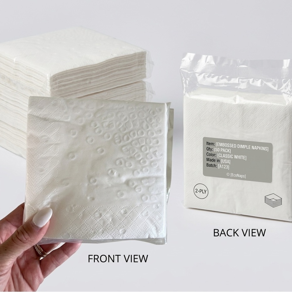Classic White Embossed Napkins